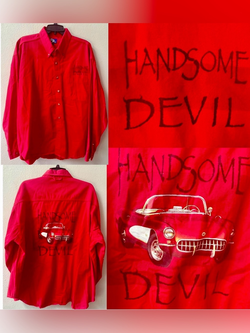 “HANDSOME DEVIL” CORVETTE SIERRA PACIFIC BLUES BUTTON DOWN SHIRT MENS 2X~RARE*